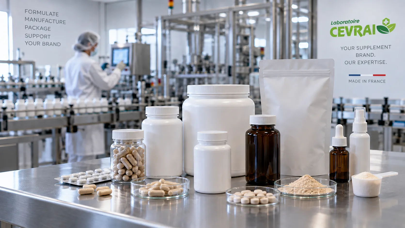 Private label supplement manufacturing by Laboratoire CEVRAI