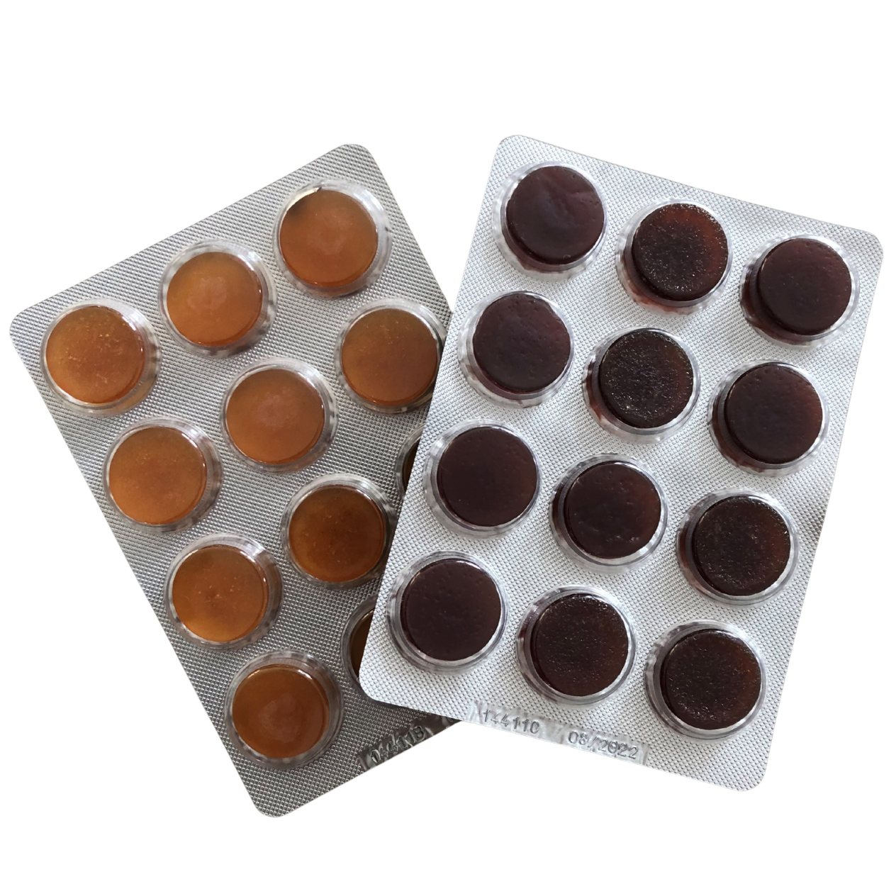 Throat lozenges packed in blisters and boxes by Laboratoire CEVRAI